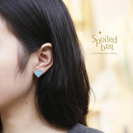 SpoiledBart Jewelry  进口14K注金 天然绿松石 爱心形 耳钉 商品图3
