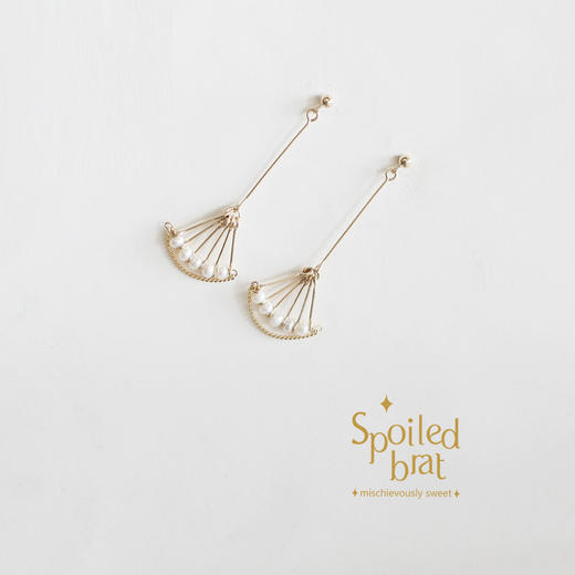 SpoiledBart Jewelry 进口14K注金 天然珍珠 耳环 商品图1