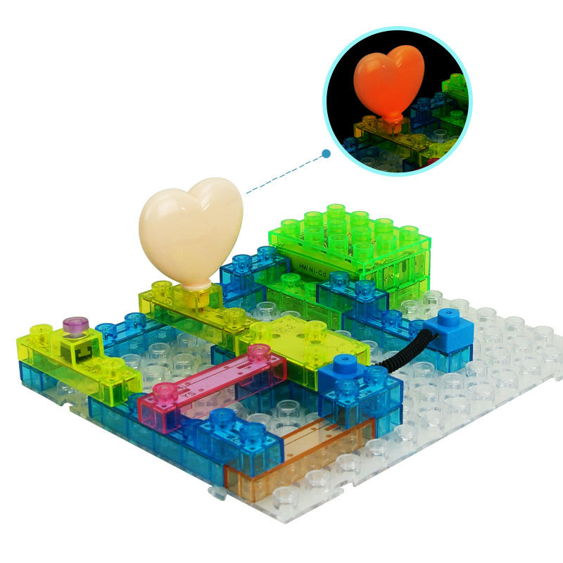 艺盛教具diy儿童益智拼装物理电能积木 智力儿童玩具 600拼