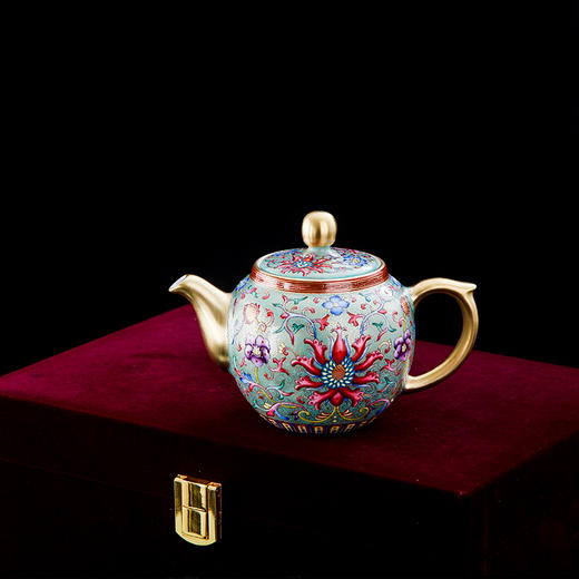 宝瓷林珐琅彩描金宝相花一壶两杯 商品图1