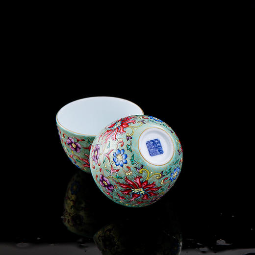 宝瓷林珐琅彩描金宝相花一壶两杯 商品图3