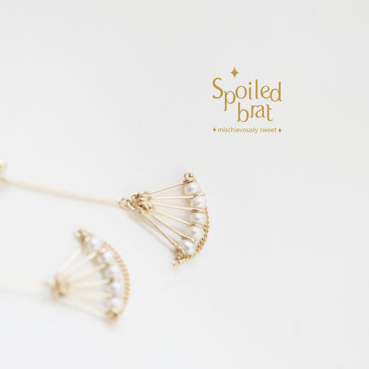 SpoiledBart Jewelry 进口14K注金 天然珍珠 耳环 商品图3