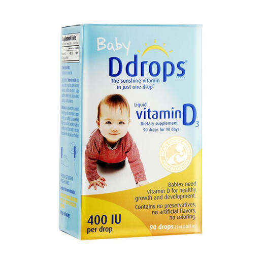 「每日一滴，促进钙吸收 」Ddrops婴幼儿童补钙维生素D3滴剂2.5ml/瓶（加版美版随机发)香港直邮 商品图2