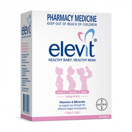 bayer Elevit爱乐维 备孕前中后期叶酸孕妇营养复合维生素100片 Elevit 100 tablets