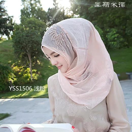 亚斯米诺雪纺绣花方便头巾YS1506 商品图3