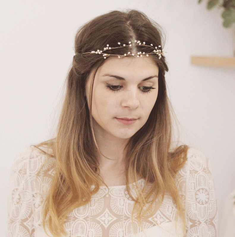 北京仓｜CÉCILE BOCCARA-Dalila-玫瑰色珍珠 发饰（项圈）［法国设计师］