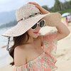 【服饰鞋包】帽子韩版夏天女士海边户外沙滩太阳帽大檐平沿纯色防晒遮阳草帽 商品缩略图0