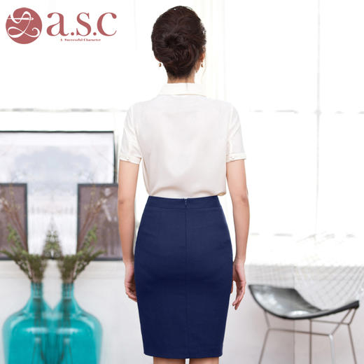 艾尚臣夏季OL时尚工作服面试正装短袖衬衫套装职业装女装套裙 商品图4