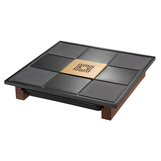 哲品 九歌整块天然乌金石茶盘家用小号方形茶海石头储水茶台套装 商品图4