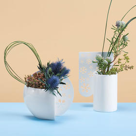 哲品 四时·冬花器现代简约插花摆件创意陶瓷花瓶客厅台面装饰
