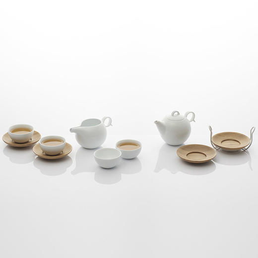 哲品 人月圆陶瓷功夫茶茶具套装 干泡台家用建水茶道配件整套 商品图1