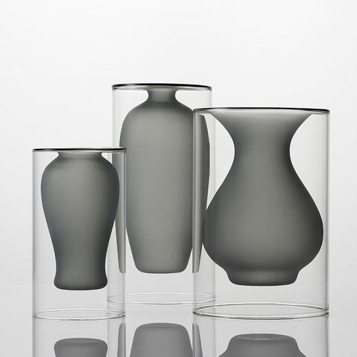 哲品家居 镜花圆系列花器简约现代插花摆件玻璃花瓶创意客厅装饰 商品图3