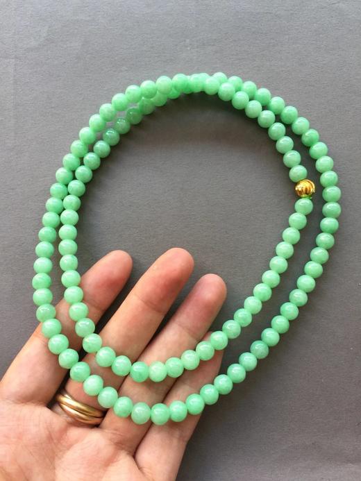 翡翠糯种苹果绿珠串108珠 商品图1