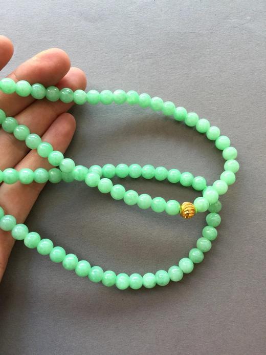 翡翠糯种苹果绿珠串108珠 商品图4