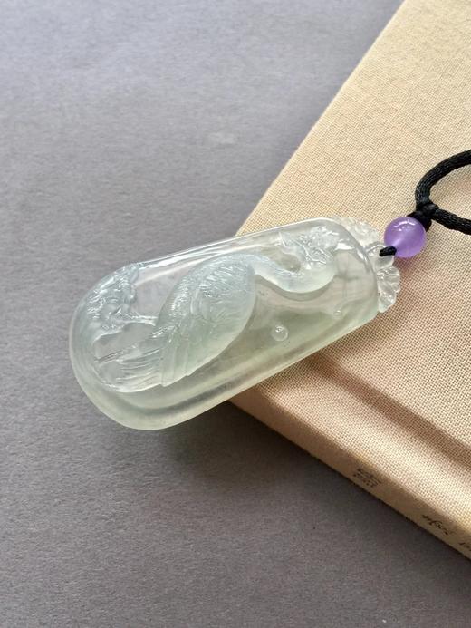 翡翠冰种鹤献如意牌 商品图0