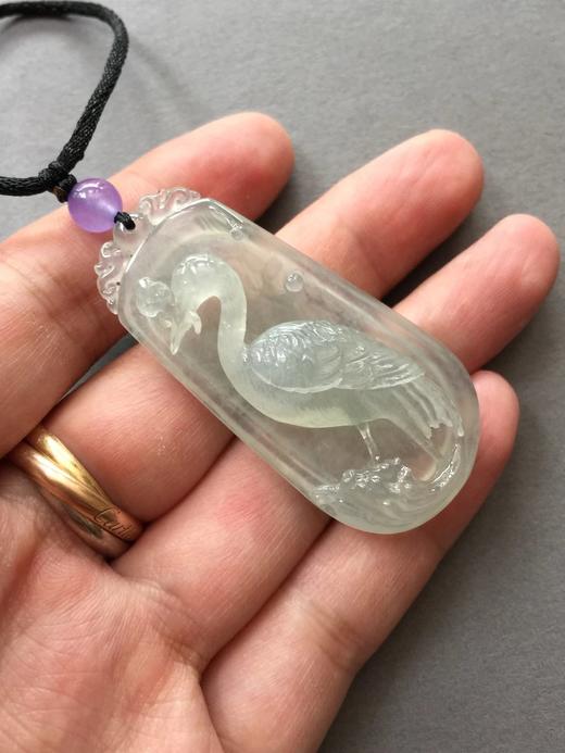 翡翠冰种鹤献如意牌 商品图3