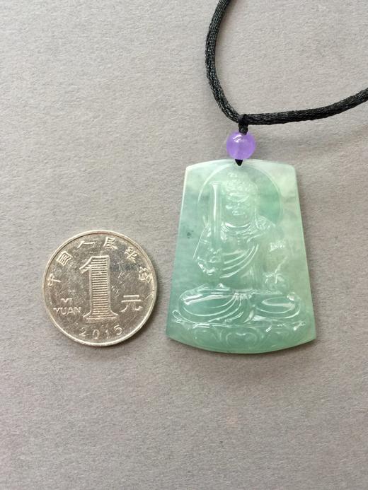 翡翠冰种晴水飘花不动尊菩萨牌 商品图3