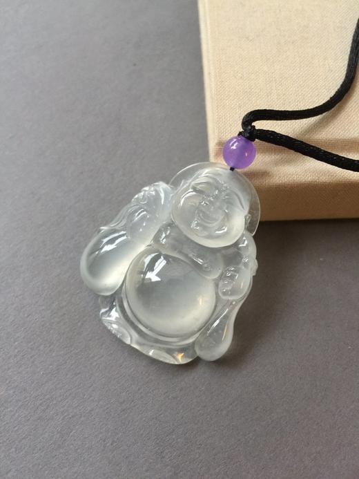 收藏级翡翠冰种布袋佛弥勒佛 商品图0