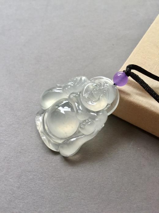 收藏级翡翠冰种布袋佛弥勒佛 商品图1