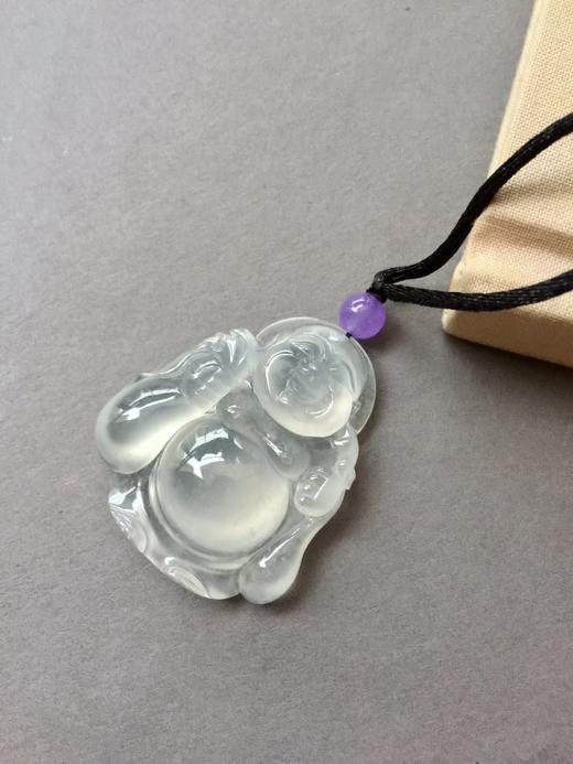 收藏级翡翠冰种布袋佛弥勒佛 商品图2