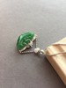 18k白金钻石镶嵌翡翠冰种阳绿如意 商品缩略图1