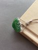 18k白金钻石镶嵌翡翠冰种阳绿如意 商品缩略图2