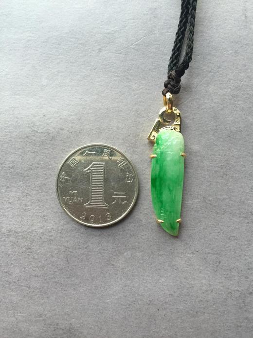 翡翠冰种阳绿府上有龙18k黄金镶嵌 商品图1