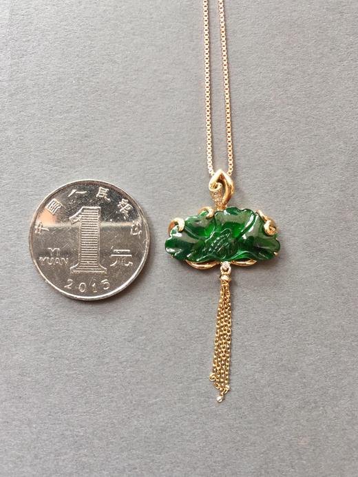 翡翠高冰种满绿和和美美18k黄金镶嵌 商品图3