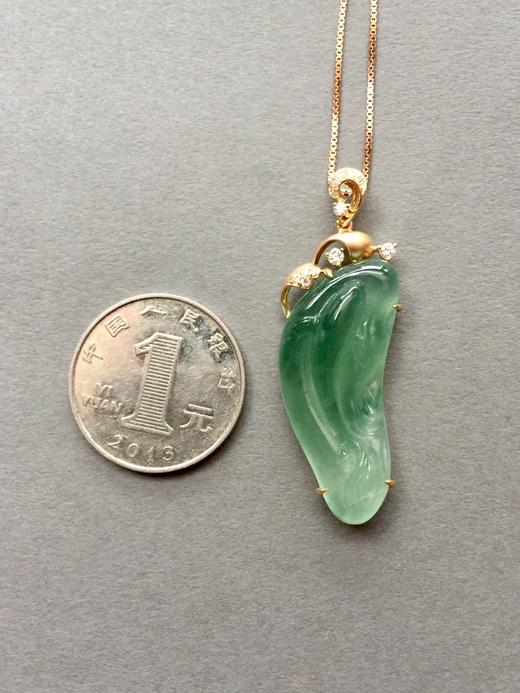 翡翠高冰种晴水如鱼得水18k黄金钻石镶嵌 商品图1