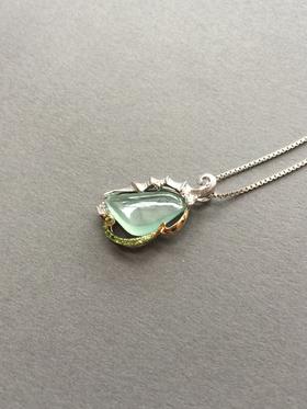 高冰种翡翠“福星高照”系列18k白金镶嵌