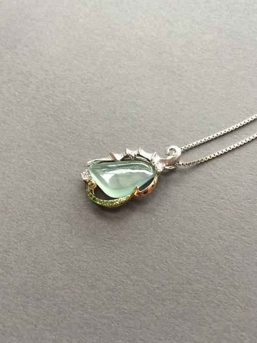 高冰种翡翠“福星高照”系列18k白金镶嵌 商品图0