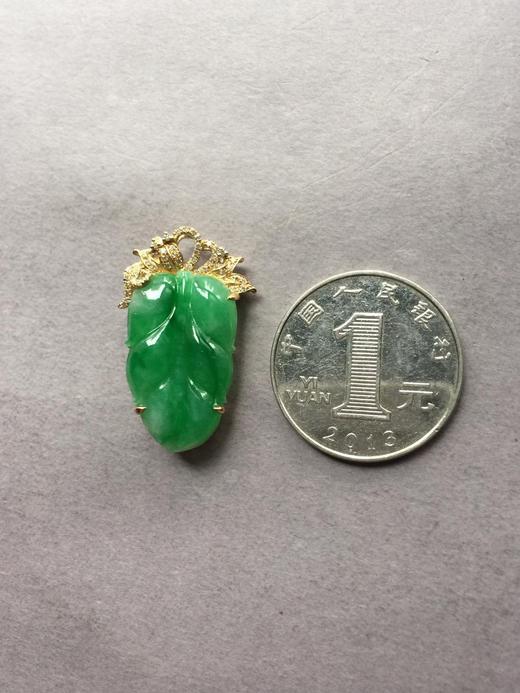 翡翠冰种阳绿叶子吊坠胸针两用款 商品图3