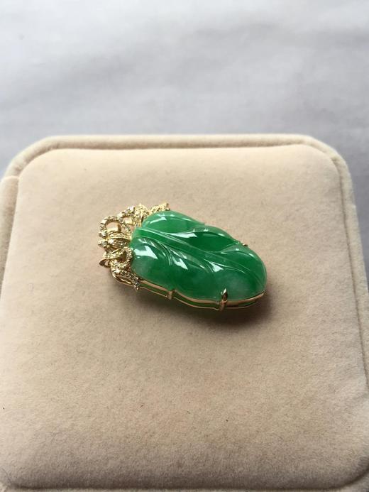 翡翠冰种阳绿叶子吊坠胸针两用款 商品图4