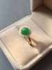 翡翠冰种阳绿蛋面戒指珍珠款18k黄金镶嵌 商品缩略图4