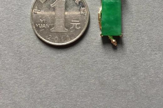 翡翠冰种阳绿方块和和美美18k白金钻石镶嵌 商品图4