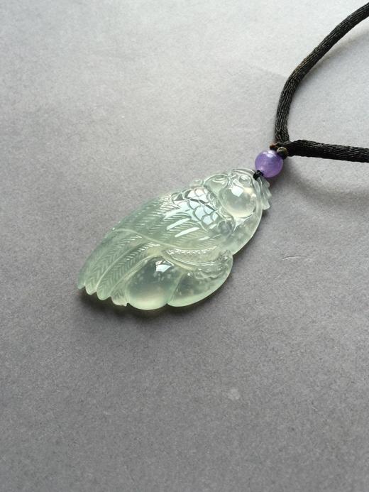 高冰种雪花棉翡翠英明神武鹦鹉 商品图0