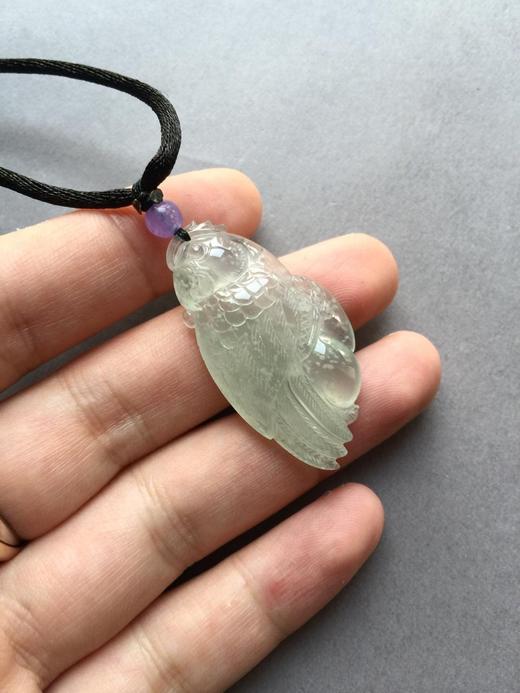 高冰种雪花棉翡翠英明神武鹦鹉 商品图1