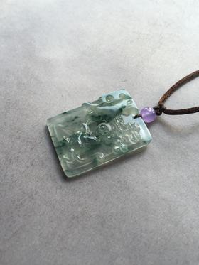 翡翠高冰种飘花灵猴献瑞