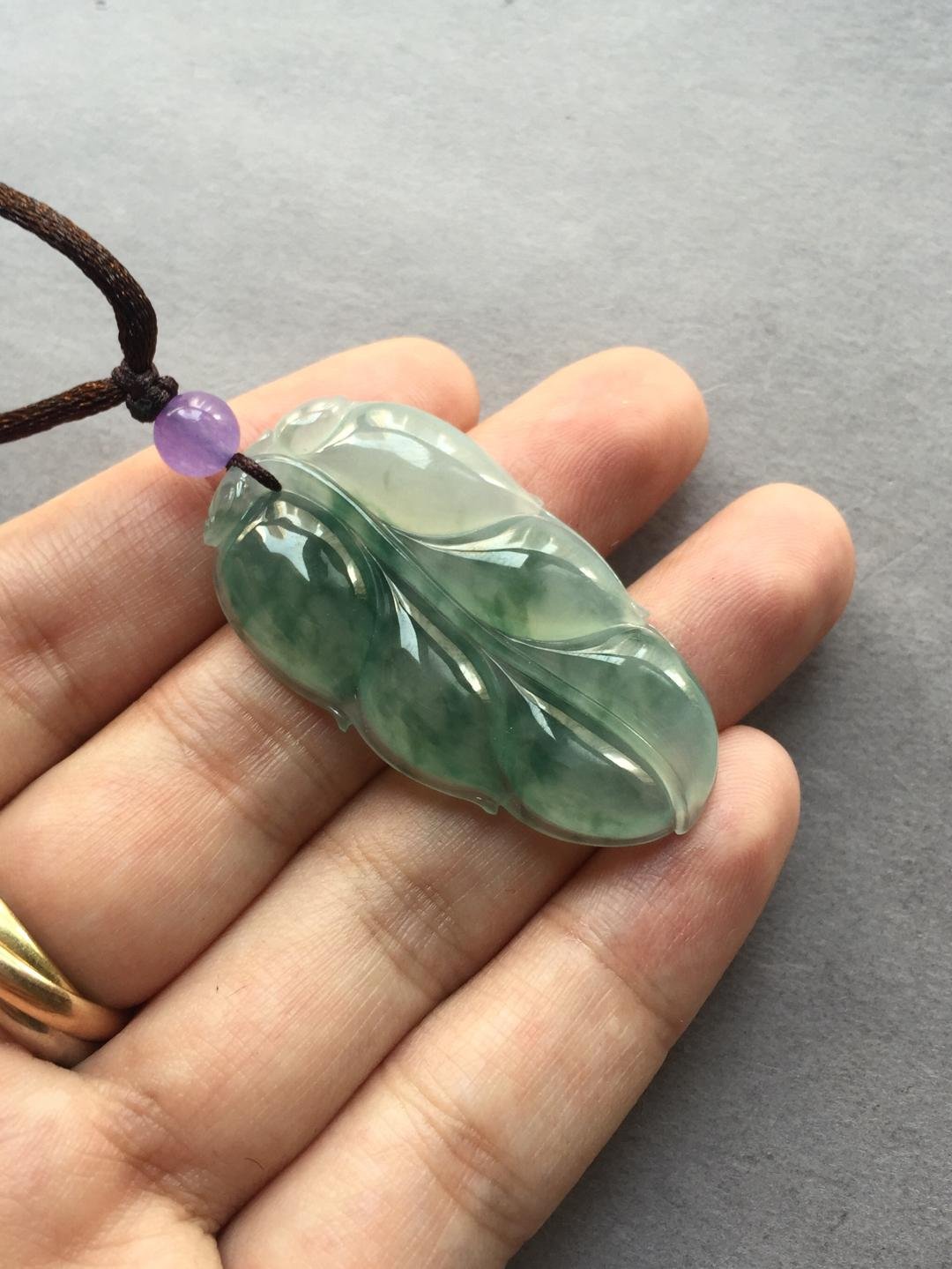 翡翠冰种飘花叶子