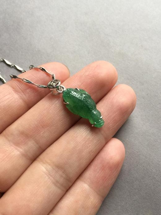 翡翠冰种满绿三脚金蟾18k白金镶嵌 商品图0