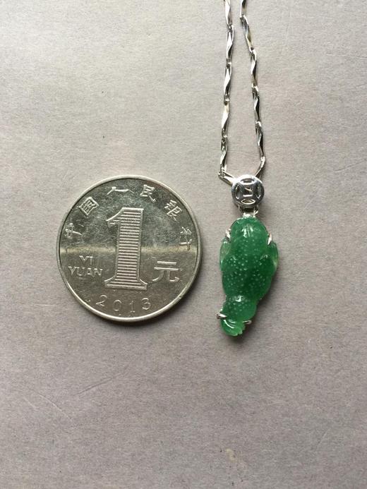 翡翠冰种满绿三脚金蟾18k白金镶嵌 商品图2