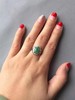 翡翠冰种阳绿蛋面戒指18k白金镶嵌 商品缩略图1