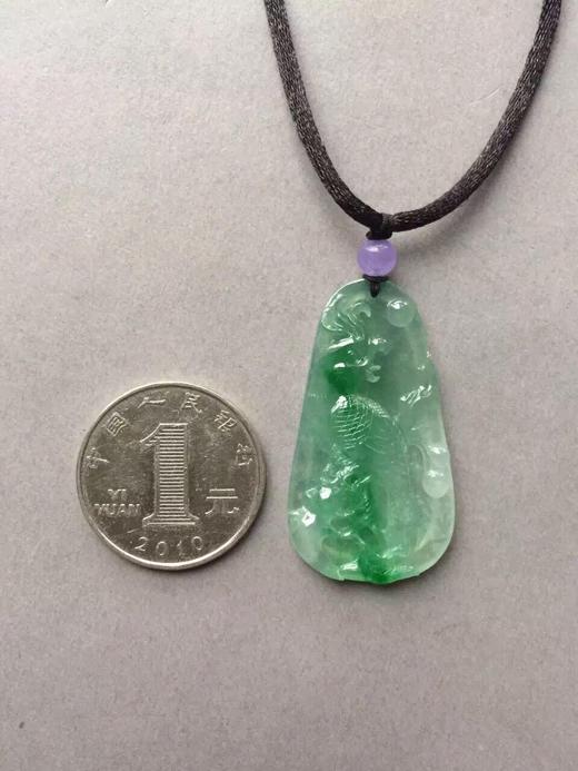 冰种飘阳绿翡翠吉祥如意英明神武雕牌 商品图3