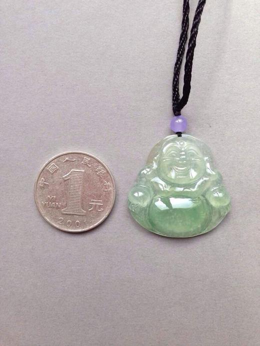 翡翠冰种晴水雪花棉绿肚子弥勒佛 商品图2