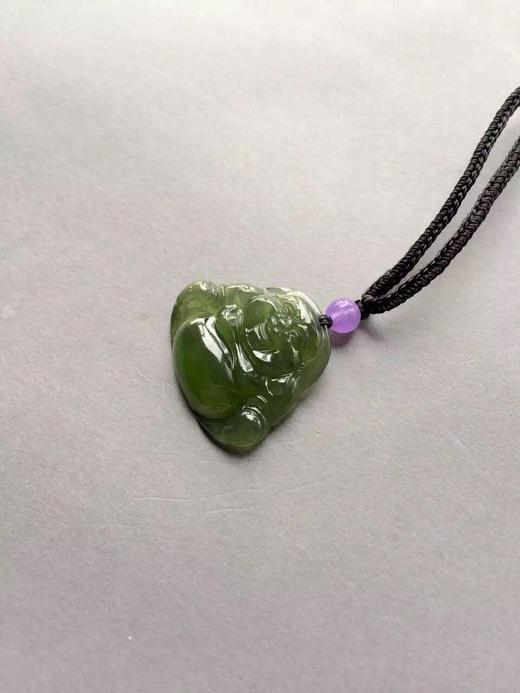 冰种橄榄绿翡翠弥勒佛 商品图0