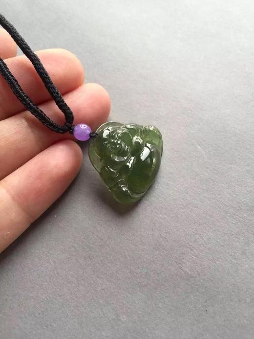 冰种橄榄绿翡翠弥勒佛 商品图2
