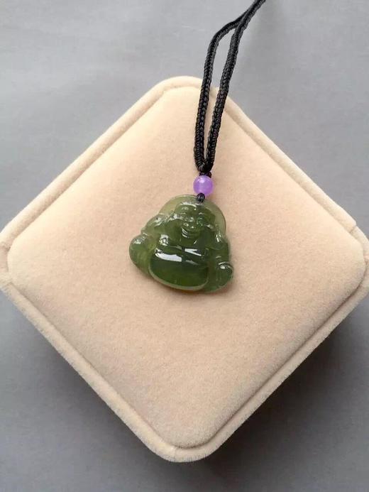 冰种橄榄绿翡翠弥勒佛 商品图4