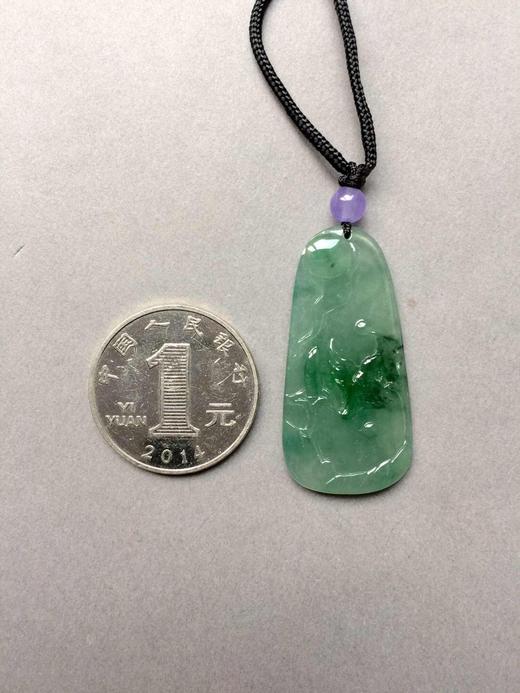 冰种阳绿翡翠俏色喜鹊牌 商品图3