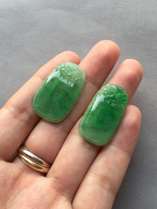 翡翠冰种阳绿福寿双全