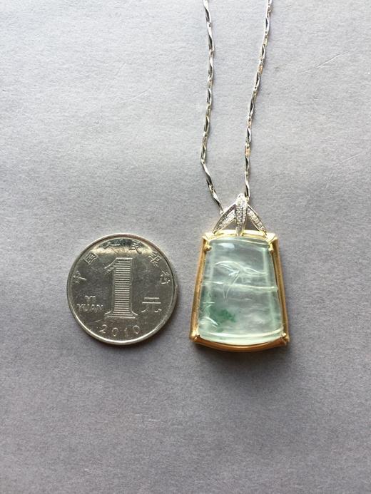 玻璃种翡翠飘花节节高18k黄金白金钻石镶嵌 商品图2